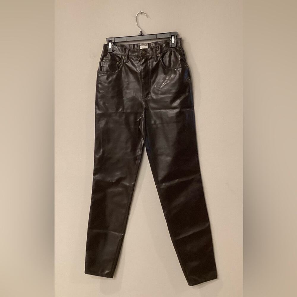 Moschino Vintage Pleather Brown Size 28 Pants in Excellent Preloved Condition!